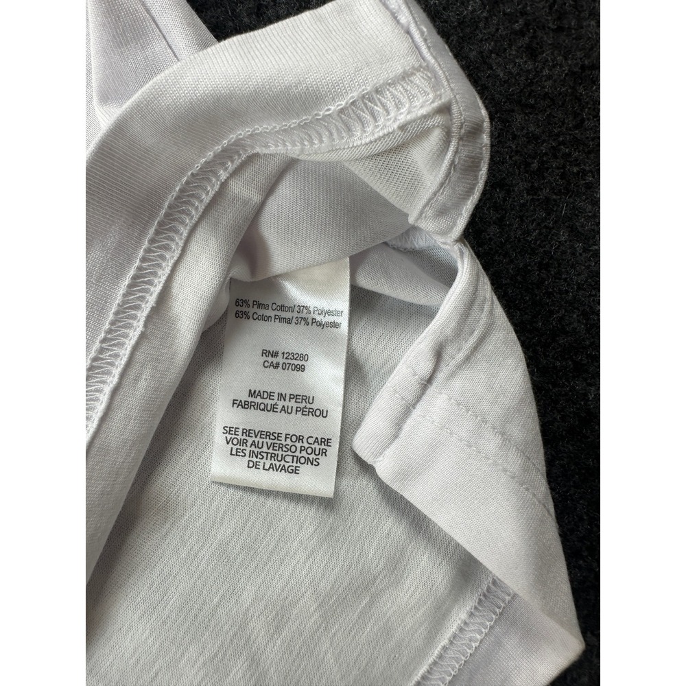 TravisMathew Mens XL White Pima Cotton Blend Geometric Stripe Golf Polo Shirt - Picture 7 of 8